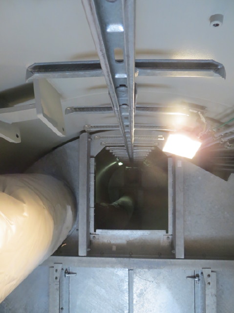 Inside the turbine tower looking up